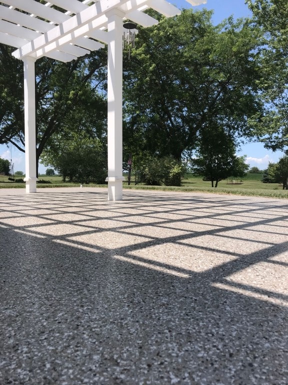 Patio with concrete coating