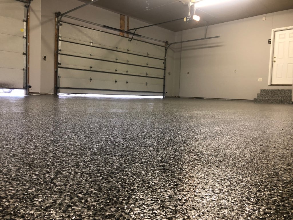 Garage with concrete coating