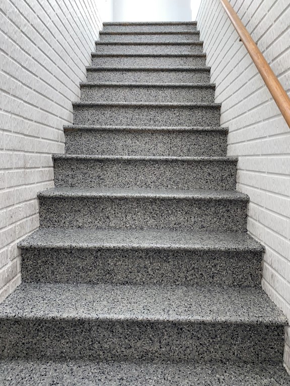 Concrete coated stairs